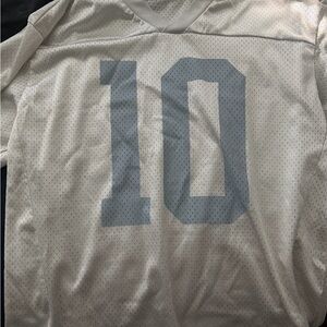 White Mesh Jersey with Gray Number 10